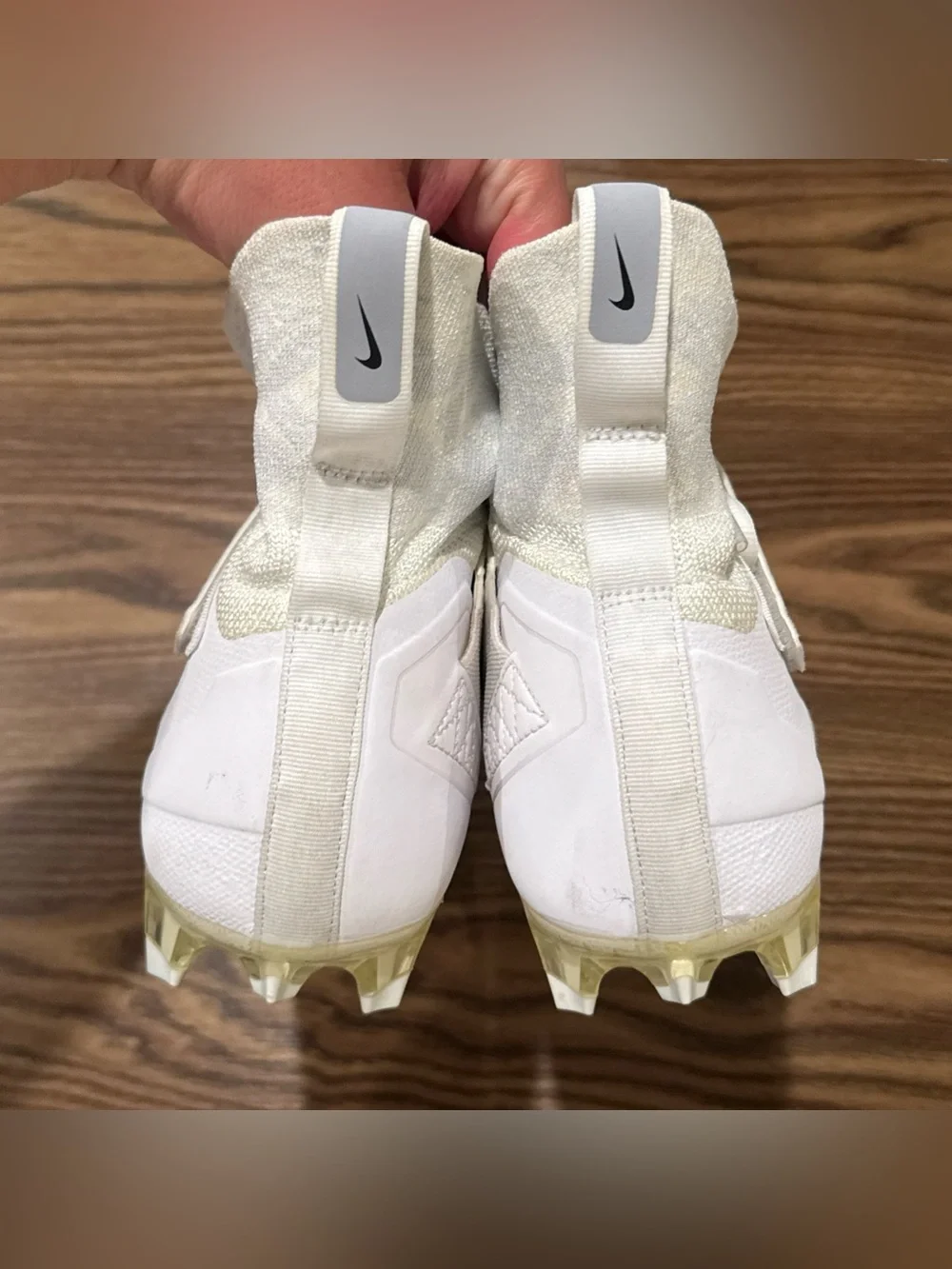 Nike Alpha Menace Elite 2 Size 12.5 Football Cleats White/Black AO3374-101